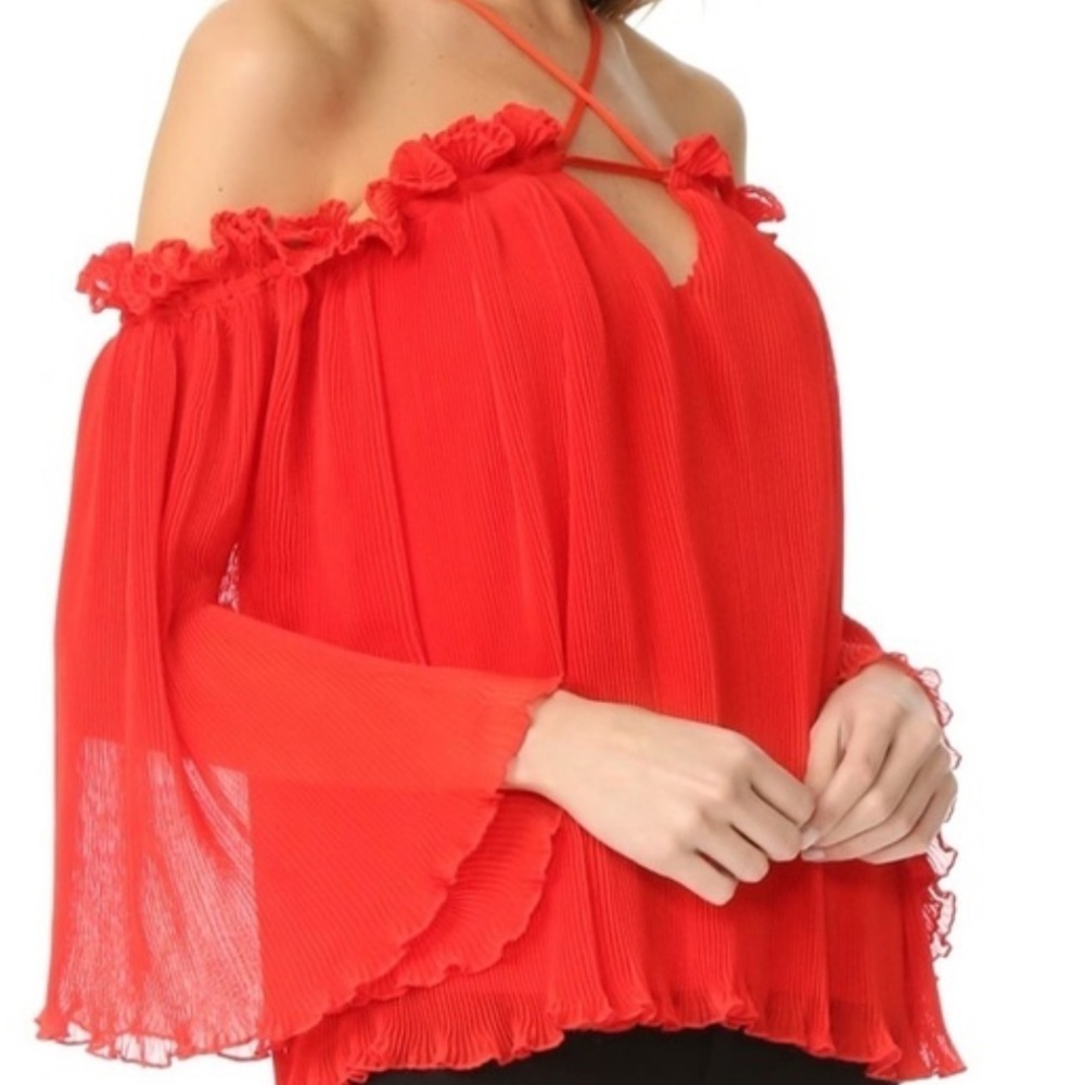 Alice McCall Red Off-Shoulder Blouse